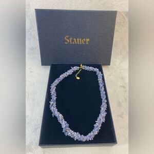 Vintage Stauer Tanzanite Rarity Collection Stone Necklace With Box 18”